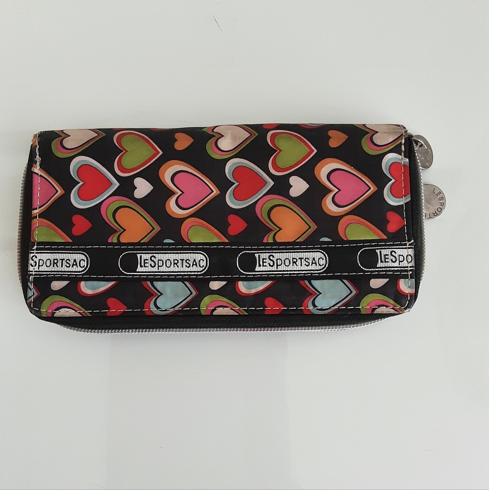 Lesportsac Pop Hearts Double Zip Wallet